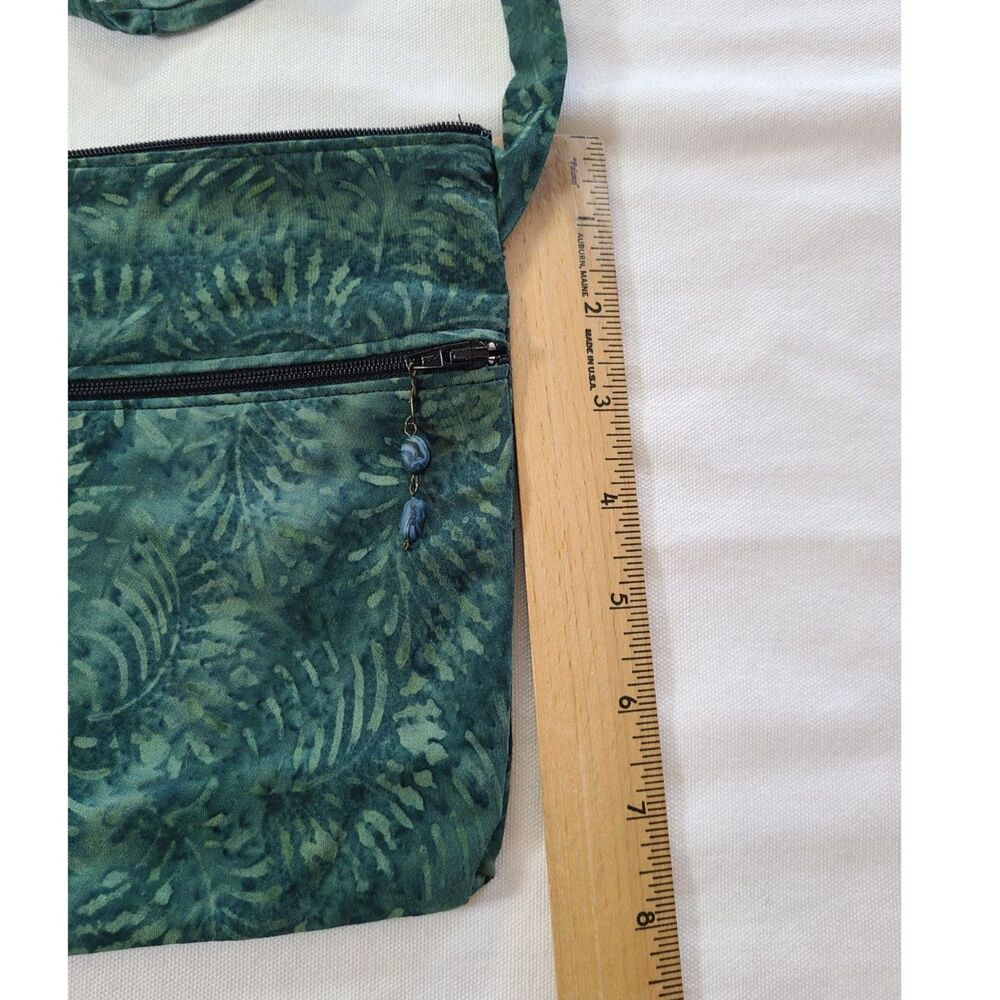 Skeeter Green Fern Leaf Cotton Crossbody Small Phone Travel Festival Bag - Picture 5 of 7